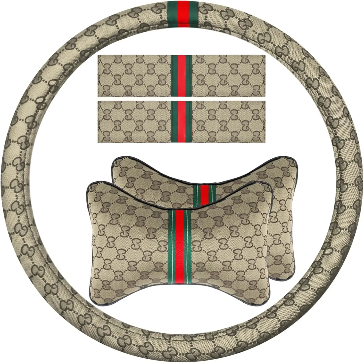 Универсальный чехол на руль для женщин с 2 подушками для подголовников и 2 подушками для ремней безопасности, бежевый, подходит для рулей диаметром 14,5-15 дюймов.
Универсальный чехол на руль для женщин с 2 подушками для подголовников и 2 подушками для ремней безопасности, бежевый, подходит для рулей диаметром 14,5-15 дюймов.