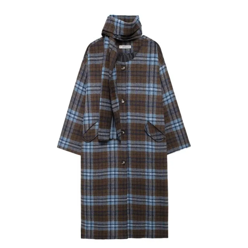 TRAF Woolen Grid Pattern Long Coat Women Autumn Casual Long Sleeve Button Pocket Shawl Collar Decoration Overcoat Female Coat
TRAF Woolen Grid Pattern Long Coat Women Autumn Casual Long Sleeve Button Pocket Shawl Collar Decoration Overcoat Female Coat