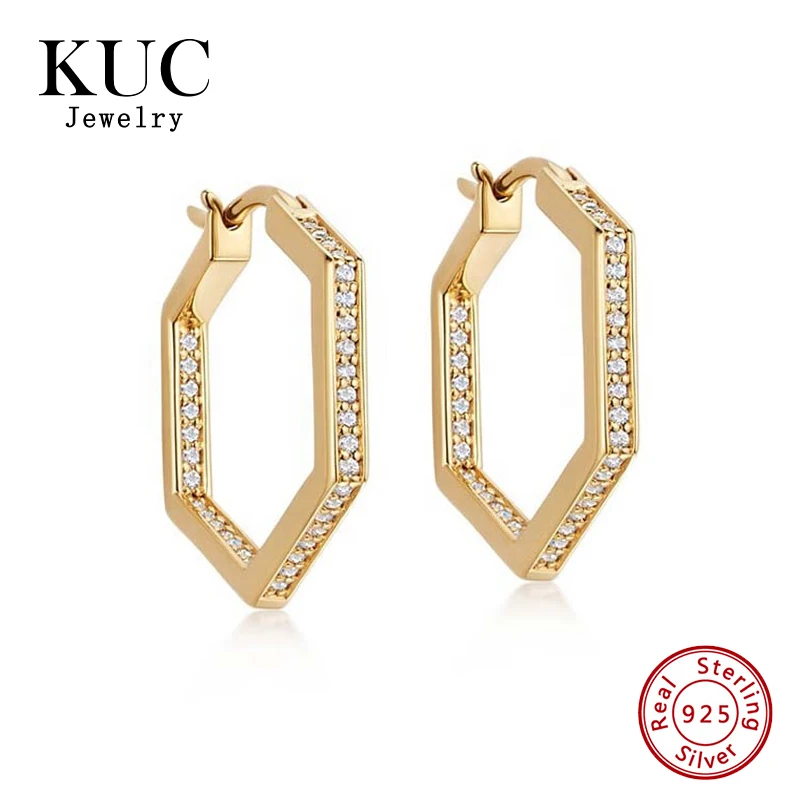 Trendy Fashion Minimalist Korean 925 Sterling Silver Fine Jewelry Clip on Earring Hexagon Zircon Hoop Earrings for Girls
Trendy Fashion Minimalist Korean 925 Sterling Silver Fine Jewelry Clip on Earring Hexagon Zircon Hoop Earrings for Girls