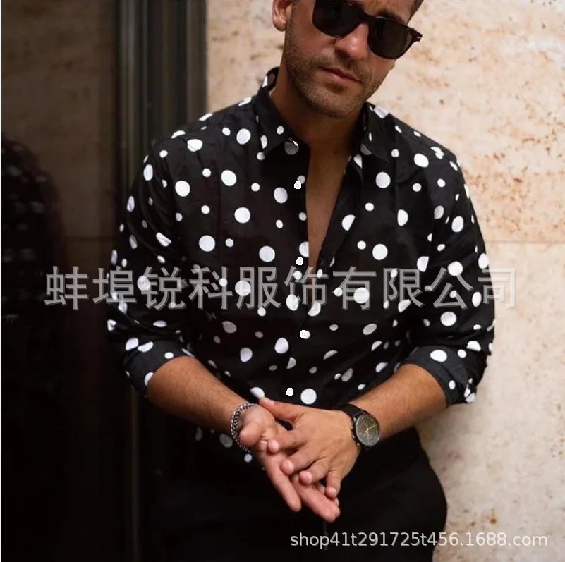 Men's Shirt Spring Polka Dot Print Casual Versatile Long Sleeve Shirt Tide
Men's Shirt Spring Polka Dot Print Casual Versatile Long Sleeve Shirt Tide