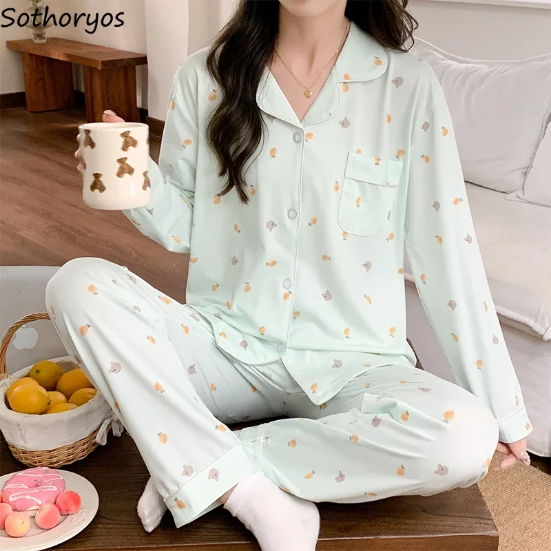 Pajama Sets for Women Baggy Casual Homewear Print Soft Tender Lounge Girlish All-match Ulzzang Student Daily Sleepwear Dormitory
Pajama Sets for Women Baggy Casual Homewear Print Soft Tender Lounge Girlish All-match Ulzzang Student Daily Sleepwear Dormitory