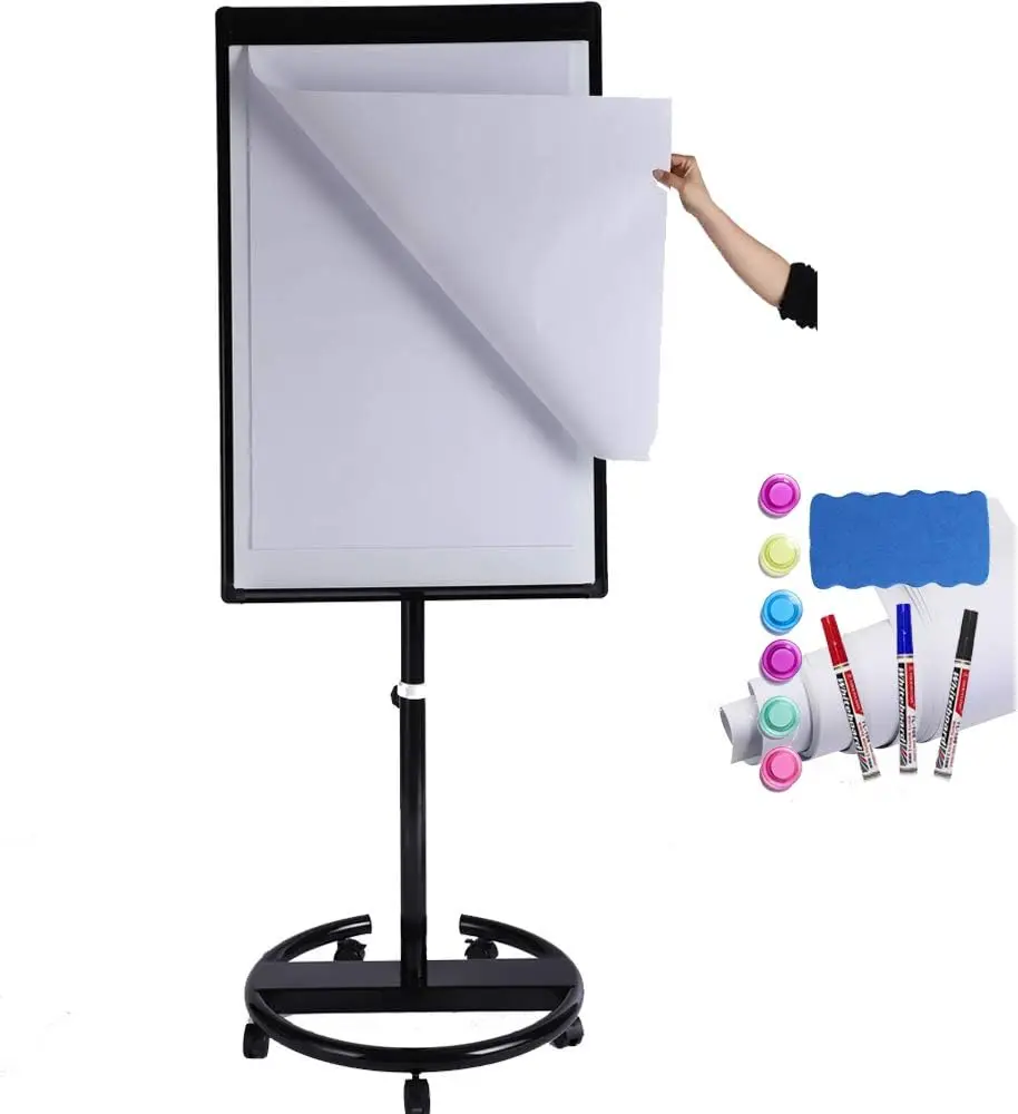 Mobile Magnetic Whiteboard on Wheels, 40x28 Inch Dry Erase Board with Adjustable Stand, Flipchart Paper Pad Included for Office, Classroom
Mobile Magnetic Whiteboard on Wheels, 40x28 Inch Dry Erase Board with Adjustable Stand, Flipchart Paper Pad Included for Office, Classroom