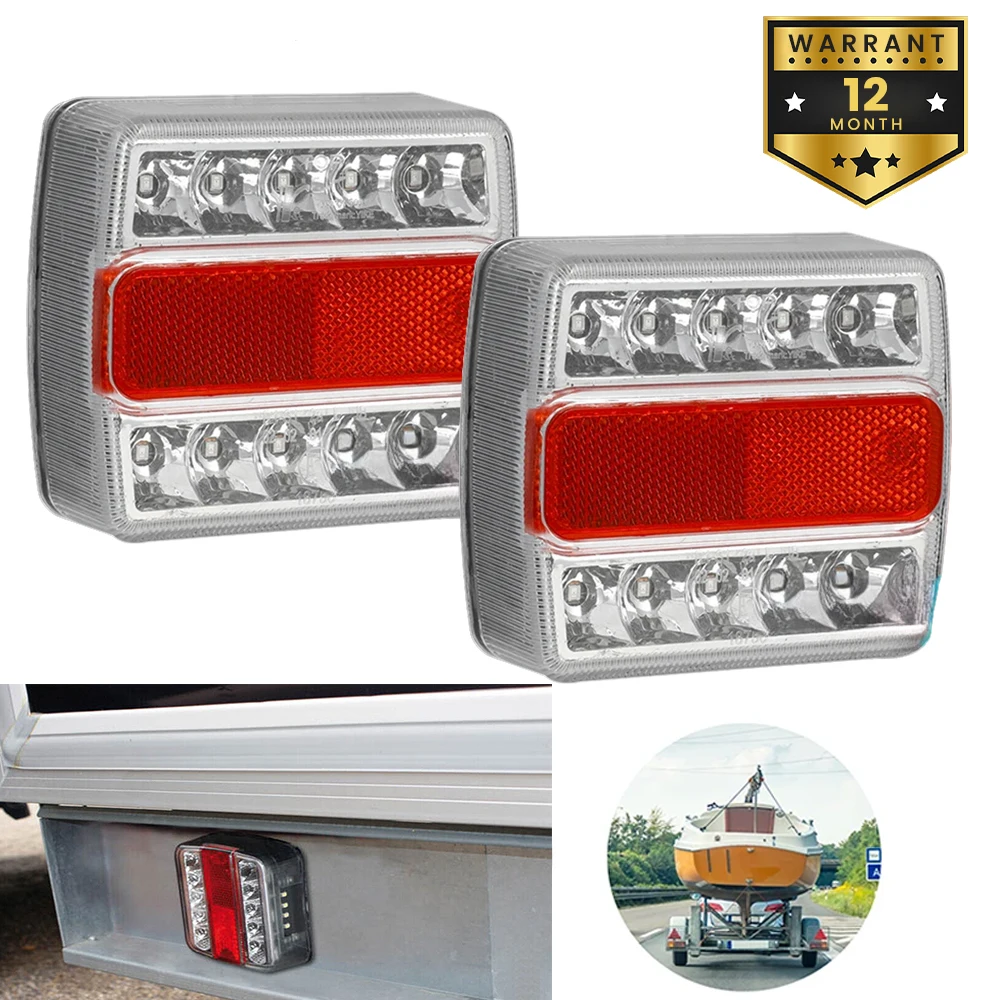 2Pcs 12V 24V LED Submersible Truck Trailer Tail Light Kit Boat Marker Rear Side Brake Stop Number Plate Reflector Lorry Caravan
2Pcs 12V 24V LED Submersible Truck Trailer Tail Light Kit Boat Marker Rear Side Brake Stop Number Plate Reflector Lorry Caravan