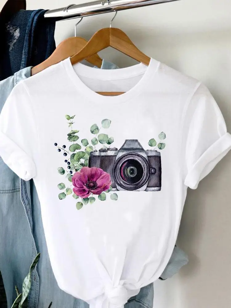 Print T Shirt Women Camera 90s Style Lovely Cute Summer Clothes Graphic T-shirt Fashion Short Sleeve Clothing Tee Female Top
Print T Shirt Women Camera 90s Style Lovely Cute Summer Clothes Graphic T-shirt Fashion Short Sleeve Clothing Tee Female Top