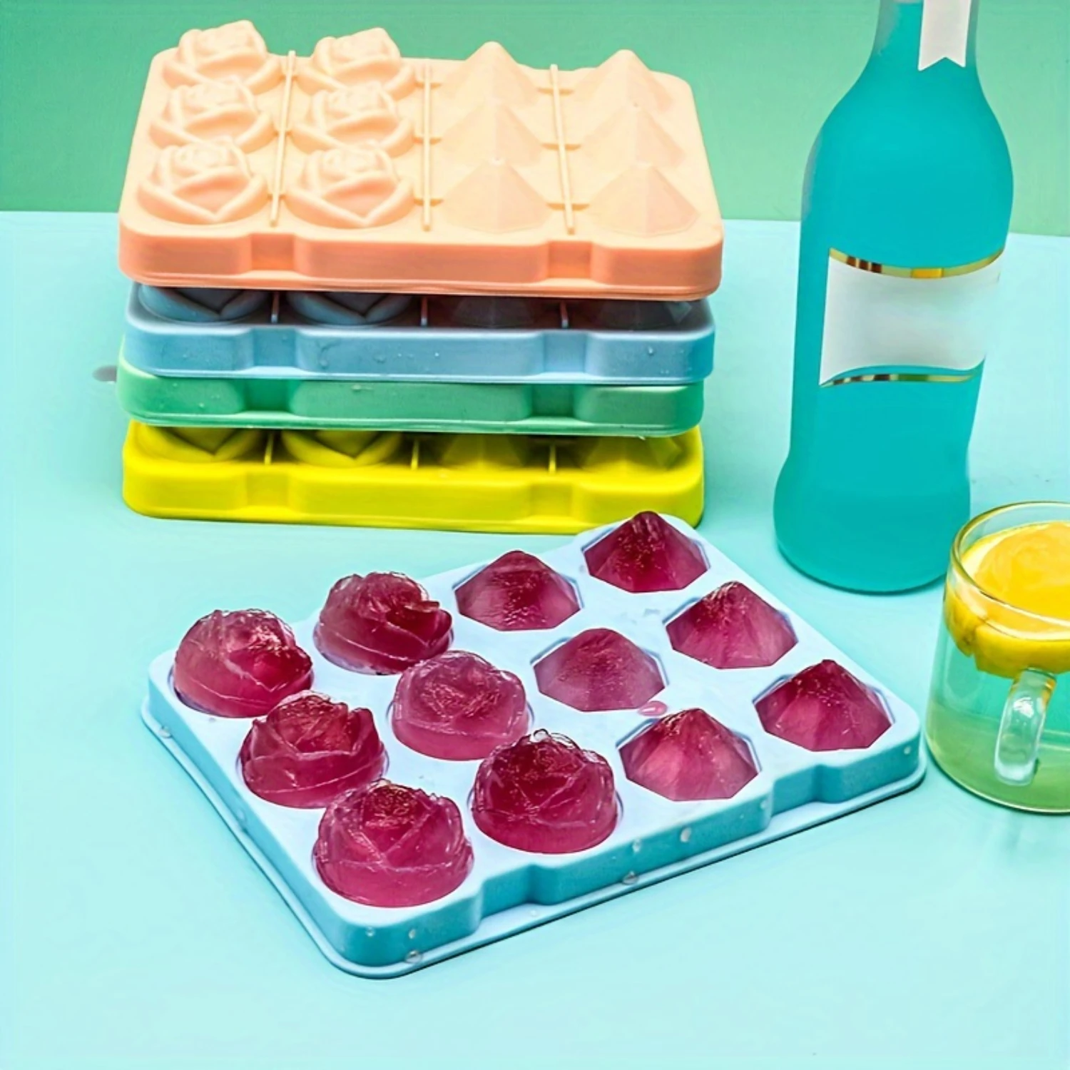 Silicone Ice Cube Tray Set, 1pc, 12-Cavity Large Rose & Sphere Ice Mold Kit, Food-safe, BPA-free, for Freezing Cocktails, Whiske
Silicone Ice Cube Tray Set, 1pc, 12-Cavity Large Rose & Sphere Ice Mold Kit, Food-safe, BPA-free, for Freezing Cocktails, Whiske