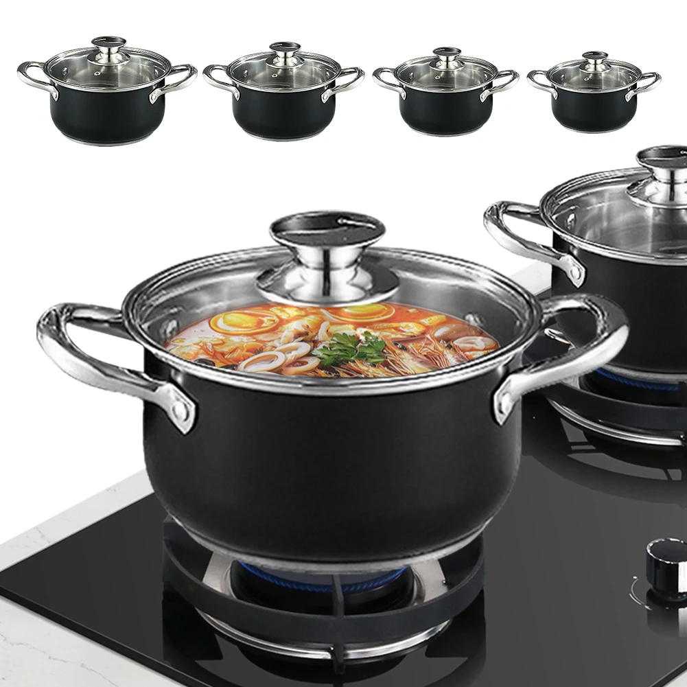 8Pcs Household Pot Set with Glass Lid Universal Cooking Pot Combination Leak Proof Stockpot Cookware Suit for Home Kitchen
8Pcs Household Pot Set with Glass Lid Universal Cooking Pot Combination Leak Proof Stockpot Cookware Suit for Home Kitchen