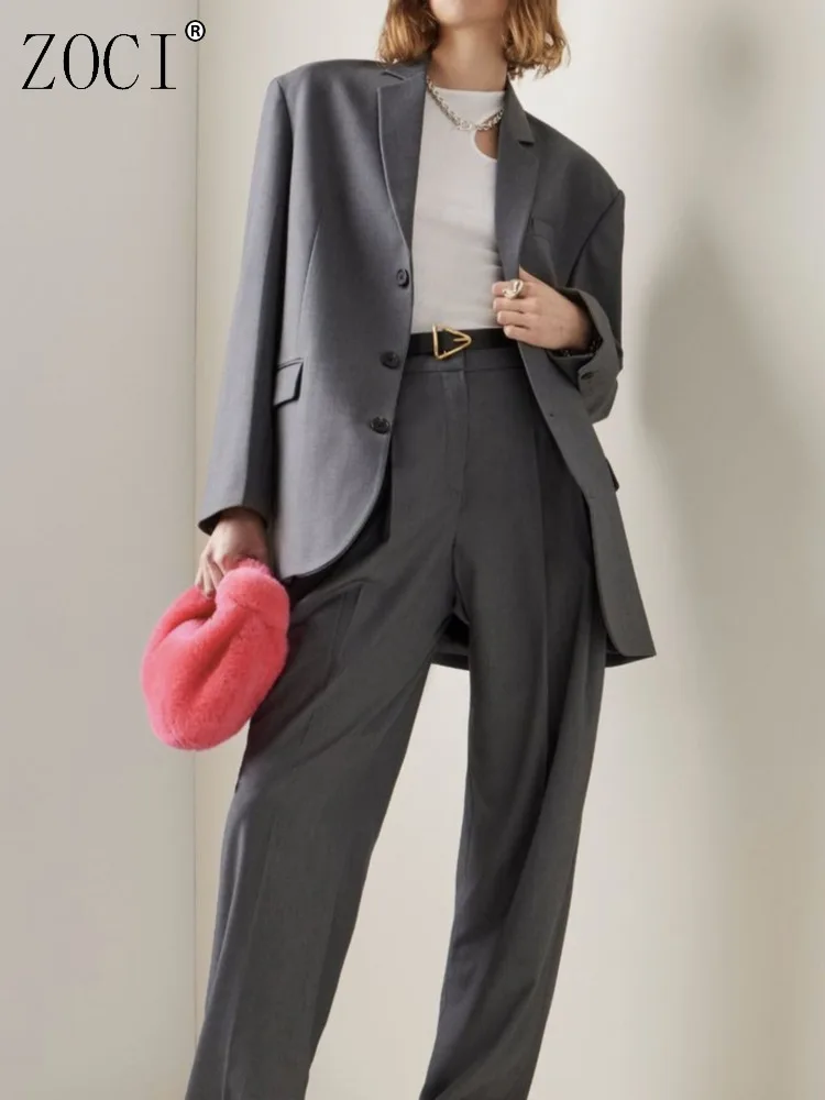 ZOCI Fashion Women's Blazer Wool Blend Loose Profile Shoulder Padded Casual Suit Jacket Office Lady 2025 Spring New
ZOCI Fashion Women's Blazer Wool Blend Loose Profile Shoulder Padded Casual Suit Jacket Office Lady 2025 Spring New
