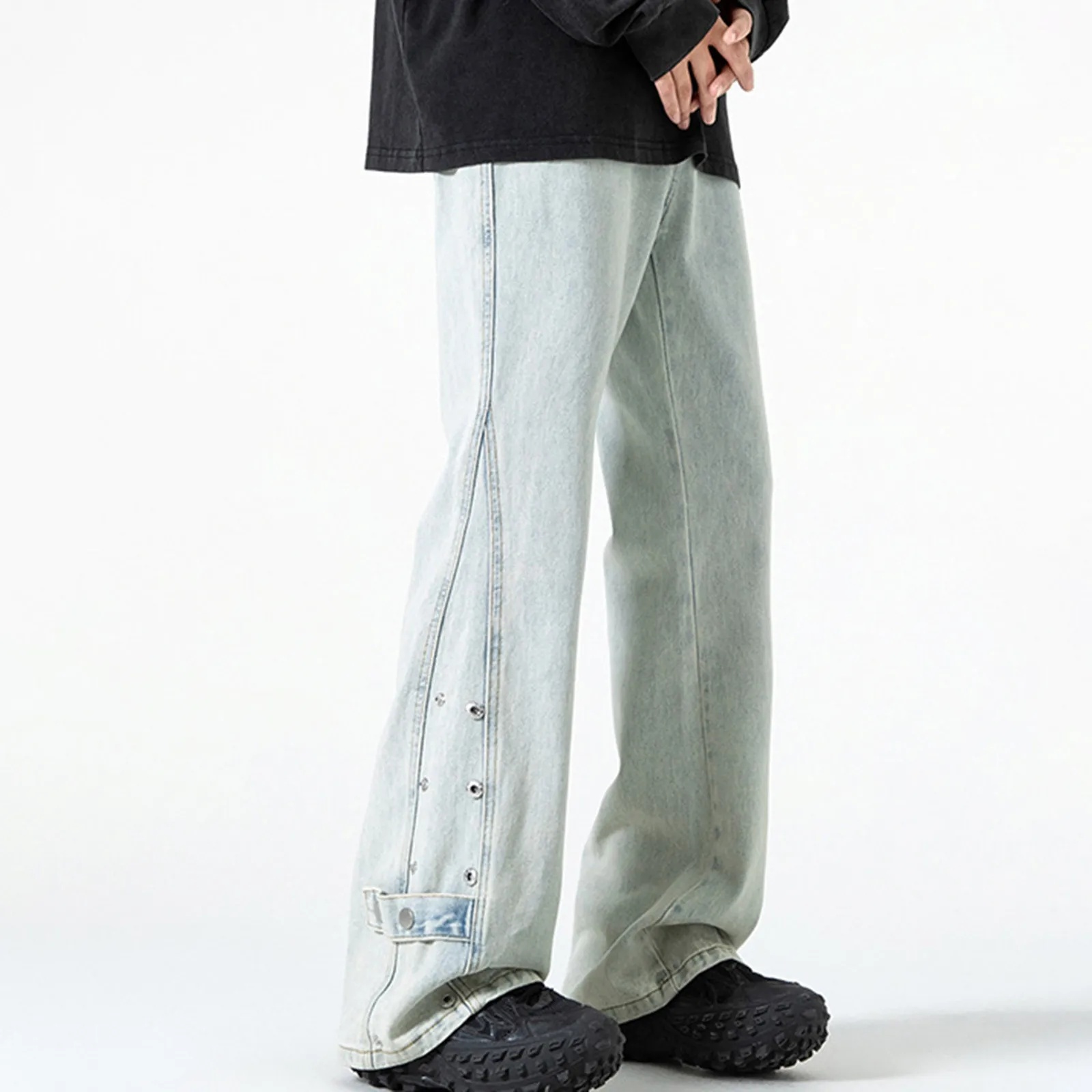Men Jeans Wide Leg Baggy Trouser Loose Retro Straight Long Pants Washed Denim Blend Casual Overalls Streetwear Side Button
Men Jeans Wide Leg Baggy Trouser Loose Retro Straight Long Pants Washed Denim Blend Casual Overalls Streetwear Side Button