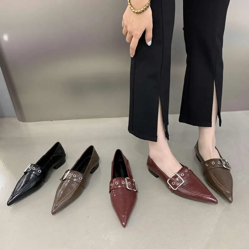 New Fashionable Pointed Flat Shoes for Women, Luxurious Metal Chain Ballet Flat Shoes Light Ballet Shoes Ladies Casual Loafers
New Fashionable Pointed Flat Shoes for Women, Luxurious Metal Chain Ballet Flat Shoes Light Ballet Shoes Ladies Casual Loafers