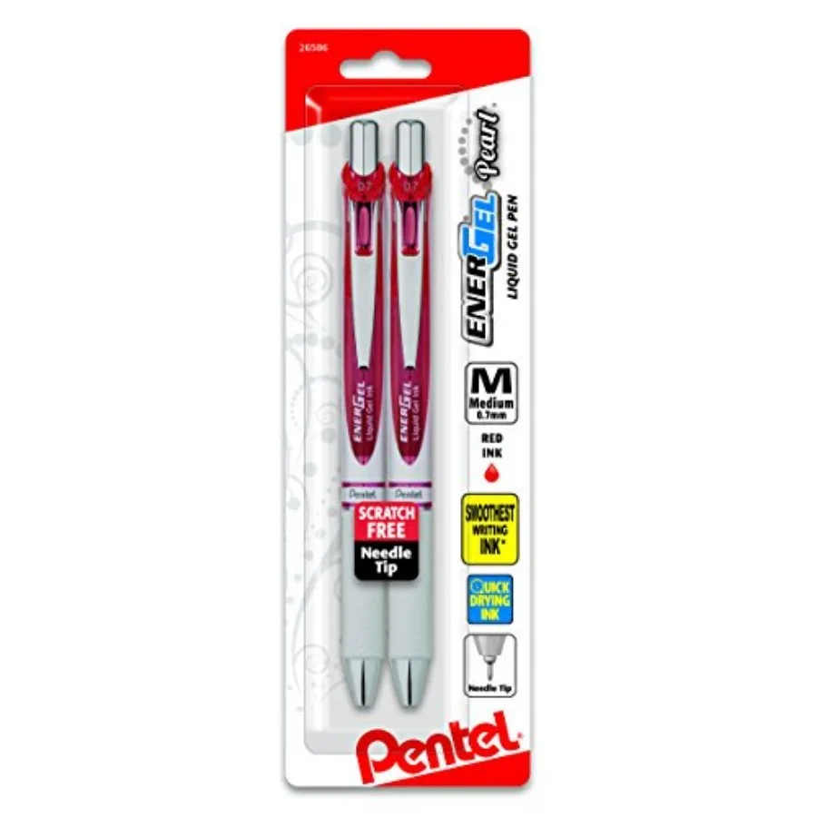 EnerGel Pearl Retractable Liquid Gel Pen, Needle Tip 0.7mm Medium Line, Ink, 2-Pk (BLN77WBP2B
EnerGel Pearl Retractable Liquid Gel Pen, Needle Tip 0.7mm Medium Line, Ink, 2-Pk (BLN77WBP2B