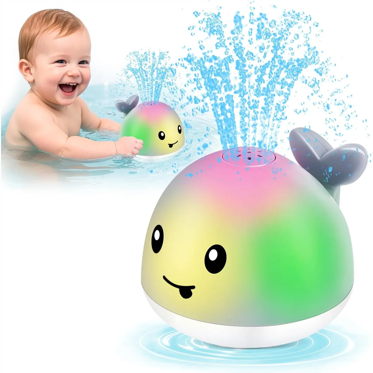 Light Up Whale Bath Toys Sprinkler for Babies 6-12 12-18 Months, Kids Ages 1-3 2-4, Pool Water Fountain Bathtub Toys
Light Up Whale Bath Toys Sprinkler for Babies 6-12 12-18 Months, Kids Ages 1-3 2-4, Pool Water Fountain Bathtub Toys