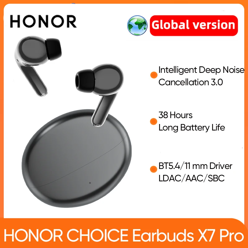 HONOR CHOICE Earbuds X7 Pro 50dB Active Noise Reduction TWS Wireless EarBuds 520mAh BT 5.4 LDAC IP 54 Global Version Headphone
HONOR CHOICE Earbuds X7 Pro 50dB Active Noise Reduction TWS Wireless EarBuds 520mAh BT 5.4 LDAC IP 54 Global Version Headphone