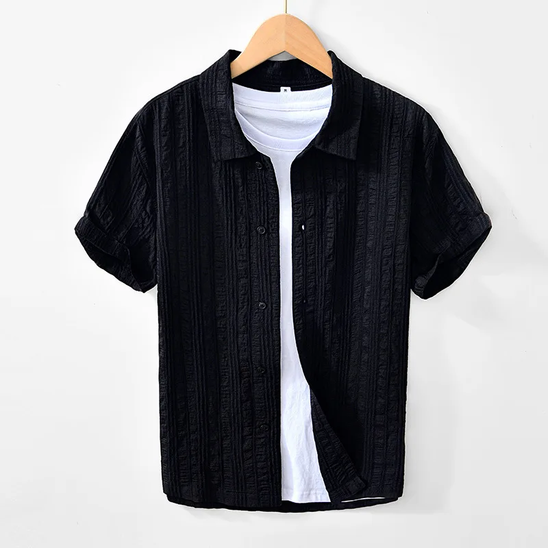 Men's Casual ort Sve irt Summer Thin Cool Feeling Loose Faionable f Sve Color Texture Casual irt
Men's Casual ort Sve irt Summer Thin Cool Feeling Loose Faionable f Sve Color Texture Casual irt