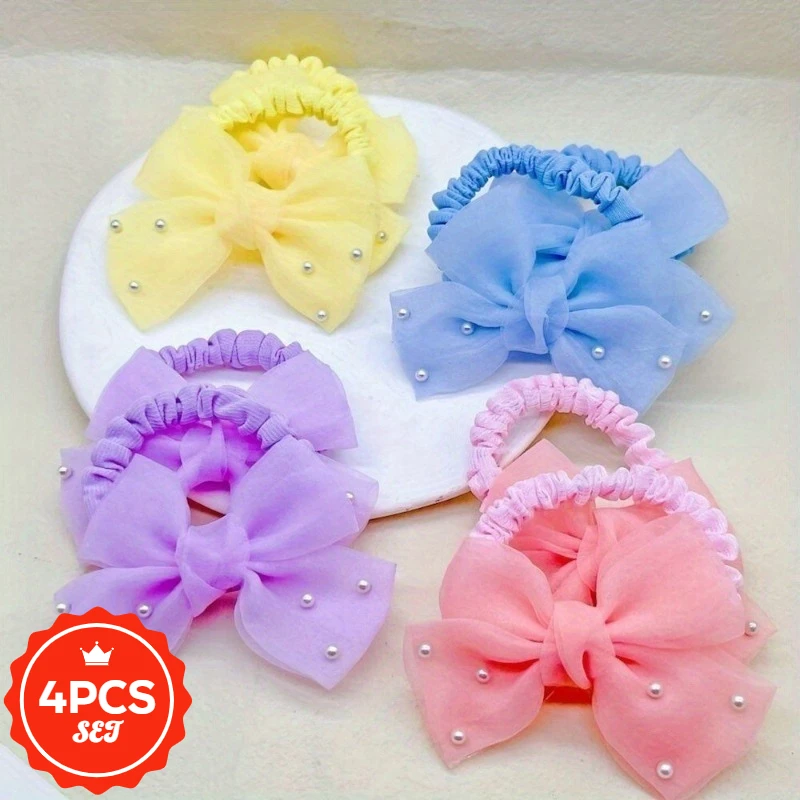4Pcs/set Glitter Hair Ties with Cute Flower - High Elastic Shiny Hair Bands for Women, Elegant Ponytail Hair Rope Holders
4Pcs/set Glitter Hair Ties with Cute Flower - High Elastic Shiny Hair Bands for Women, Elegant Ponytail Hair Rope Holders