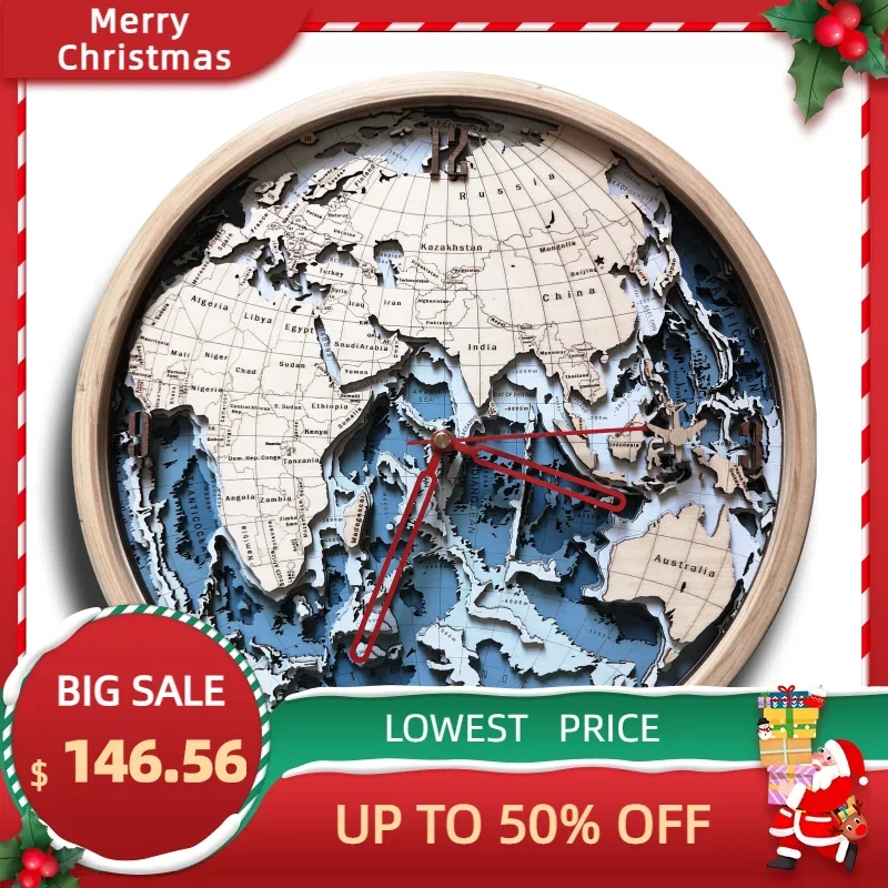 Earth Clock Wooden Art Clock Submarine Elevation Topography Creative Decorative Pendant Original Design Eastern Hemisphere
Earth Clock Wooden Art Clock Submarine Elevation Topography Creative Decorative Pendant Original Design Eastern Hemisphere