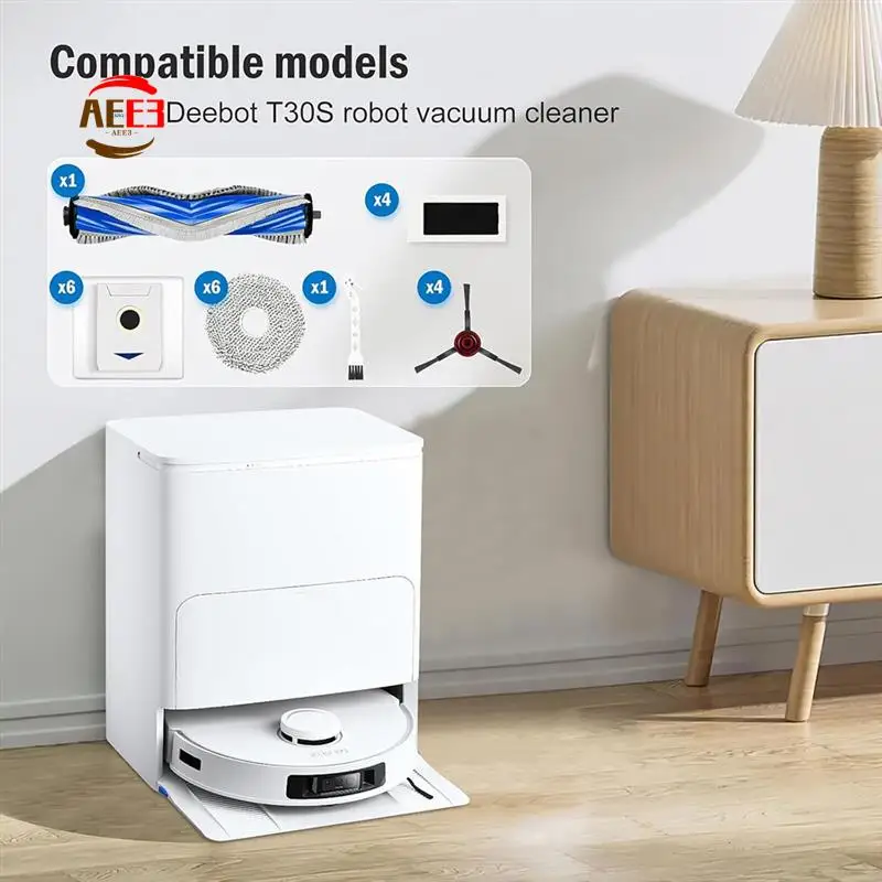 AEE3-For ECOVACS DEEBOT T30S Robot Vacuum Cleaner Main Side Brush Hepa Filter Mop Cloth Dust Bags Parts
AEE3-For ECOVACS DEEBOT T30S Robot Vacuum Cleaner Main Side Brush Hepa Filter Mop Cloth Dust Bags Parts