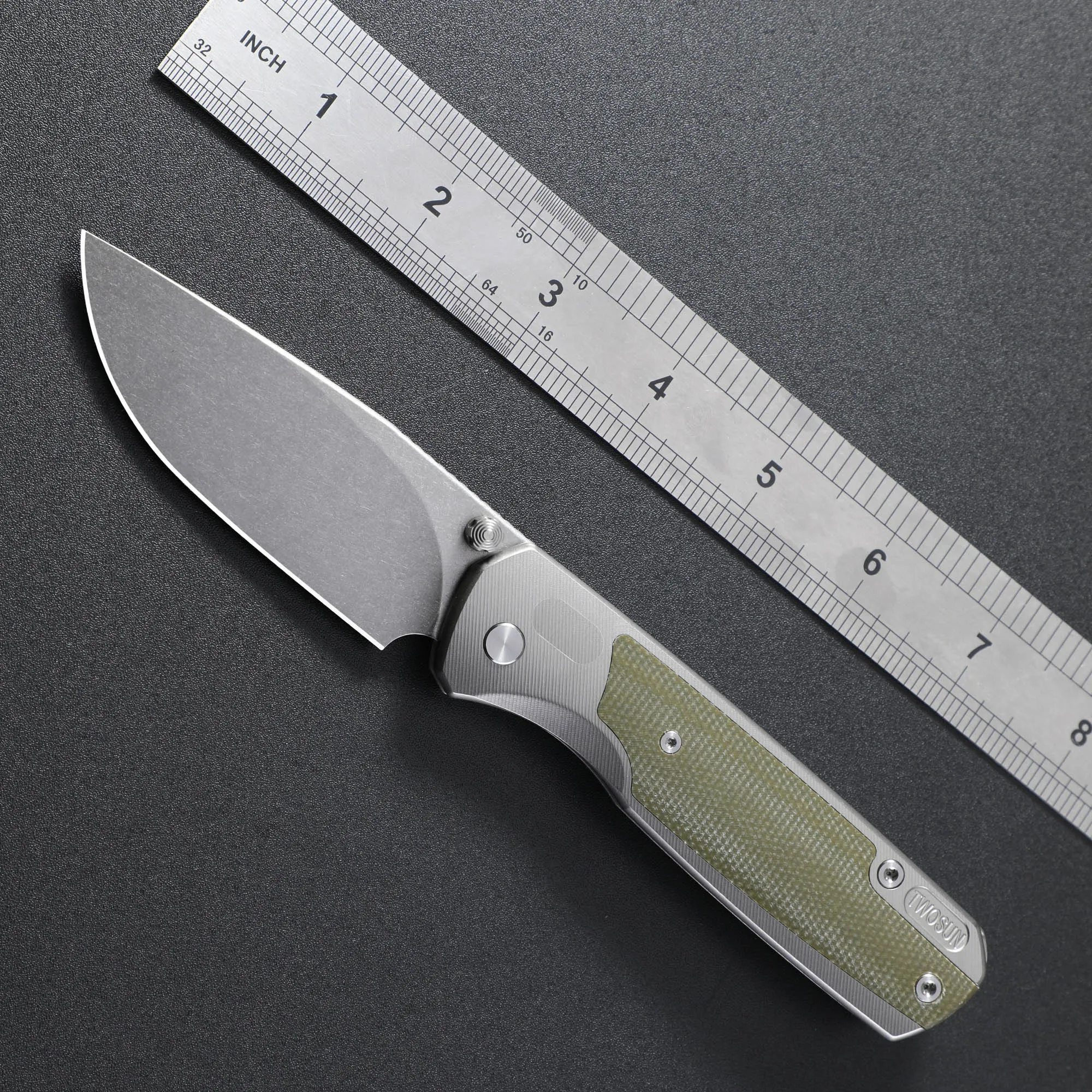 TWO SUN TS375 Pocket Folding Knife D2 Stonewash Blade Ball Bearing Titanium + Micarta Handle Outdoor Camping Knife Types Tool
TWO SUN TS375 Pocket Folding Knife D2 Stonewash Blade Ball Bearing Titanium + Micarta Handle Outdoor Camping Knife Types Tool