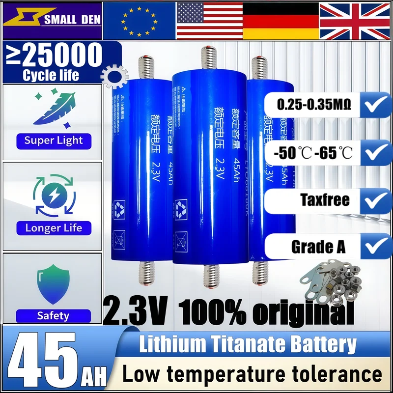 Yinlong оригинальный 2,3 В 45 Ач 66160 литий-титанатный аккумулятор 10c DIY 12 В 24 В 48 В RV солнечный динамик автомобильный аккумулятор для зарядки
Yinlong оригинальный 2,3 В 45 Ач 66160 литий-титанатный аккумулятор 10c DIY 12 В 24 В 48 В RV солнечный динамик автомобильный аккумулятор для зарядки