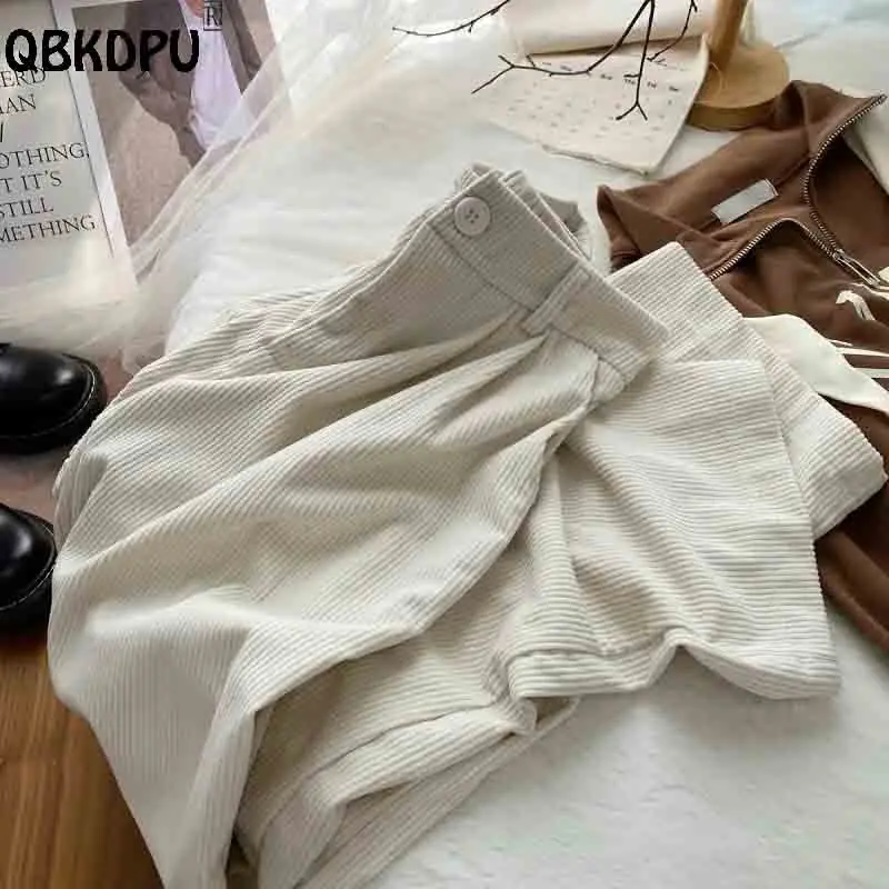 Брюки женские вельветовые с завышенной талией, повседневные мешковатые прямые брюки с широкими штанинами в Корейском стиле, офисные штаны, весна-осень
Брюки женские вельветовые с завышенной талией, повседневные мешковатые прямые брюки с широкими штанинами в Корейском стиле, офисные штаны, весна-осень