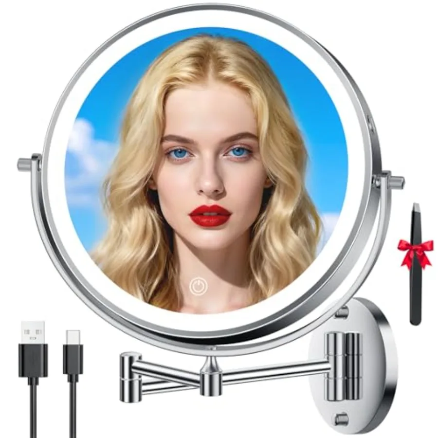 10'' 30X/1X Wall Mounted Lighted Makeup Mirror 5000mAh Rechargeable Double-Sided Magnifying Mirror with Light LED Vanity Mirror
10'' 30X/1X Wall Mounted Lighted Makeup Mirror 5000mAh Rechargeable Double-Sided Magnifying Mirror with Light LED Vanity Mirror