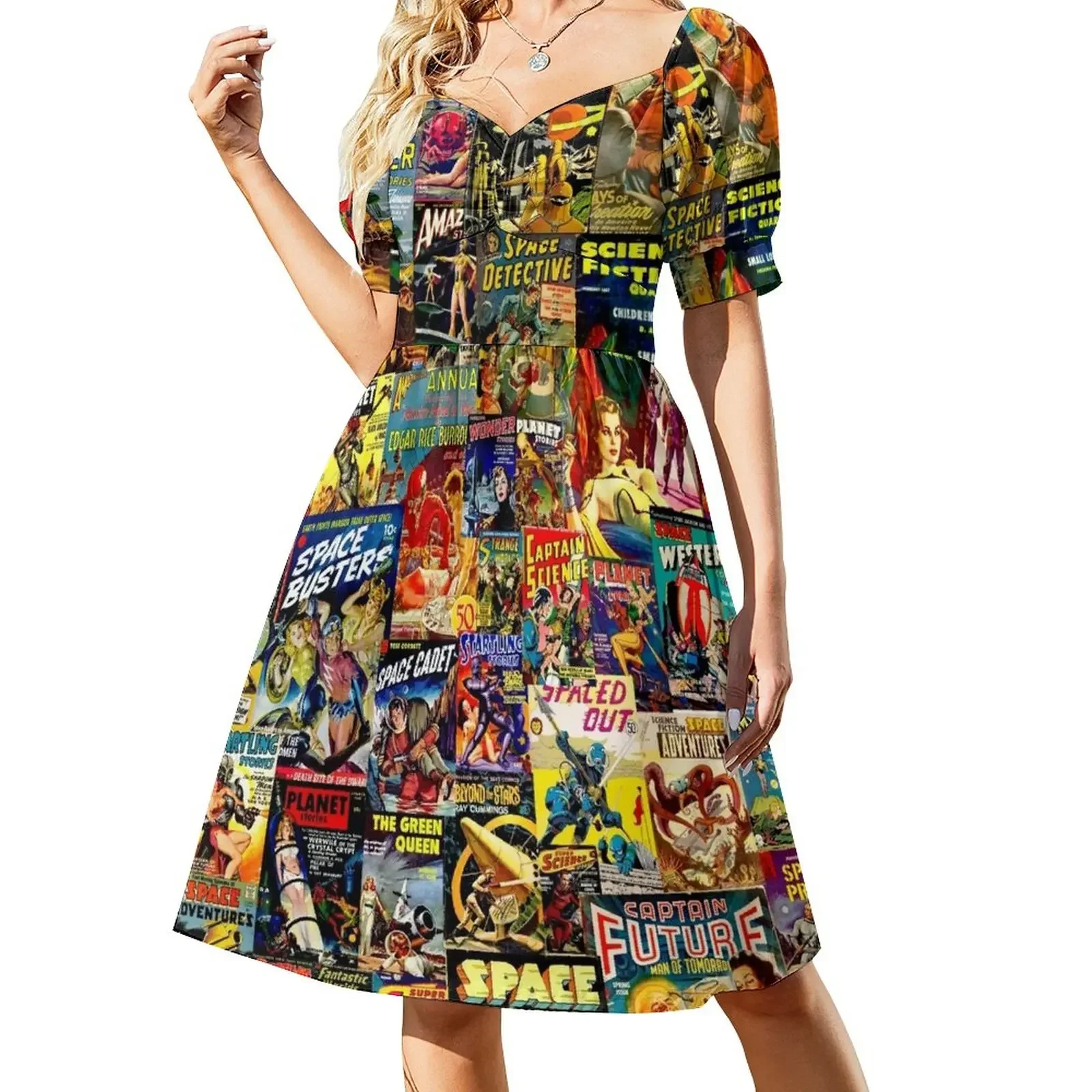 Sci-Fi Comic Collage Short-Sleeved Dress dress for women summer elegant chic wedding evening dresses
Sci-Fi Comic Collage Short-Sleeved Dress dress for women summer elegant chic wedding evening dresses