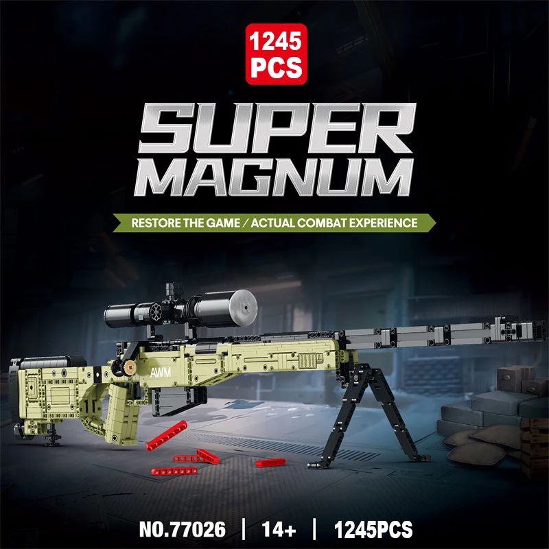 1245Pcs AWM Sniper Rifle Building Blocks Sets - City Technical Police Military Simulated Gun Model Educational STEM Toys MOC
1245Pcs AWM Sniper Rifle Building Blocks Sets - City Technical Police Military Simulated Gun Model Educational STEM Toys MOC