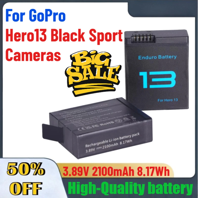 3.89V 2100mAh 8.17Wh Camera Battery For GoPro Hero13 Black Sport Cameras Battery Accessories
3.89V 2100mAh 8.17Wh Camera Battery For GoPro Hero13 Black Sport Cameras Battery Accessories
