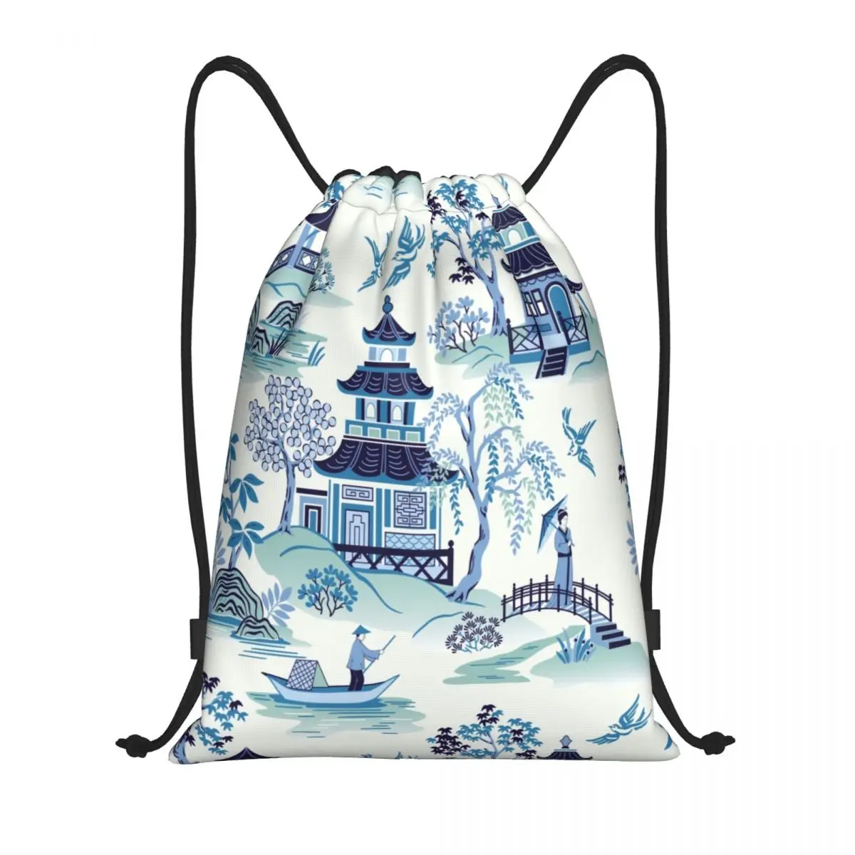 Custom Chinoiserie Pagoda Blue Antique Willow Ware Drawstring Bag Men Women Lightweight Sports Gym Storage Backpack
Custom Chinoiserie Pagoda Blue Antique Willow Ware Drawstring Bag Men Women Lightweight Sports Gym Storage Backpack