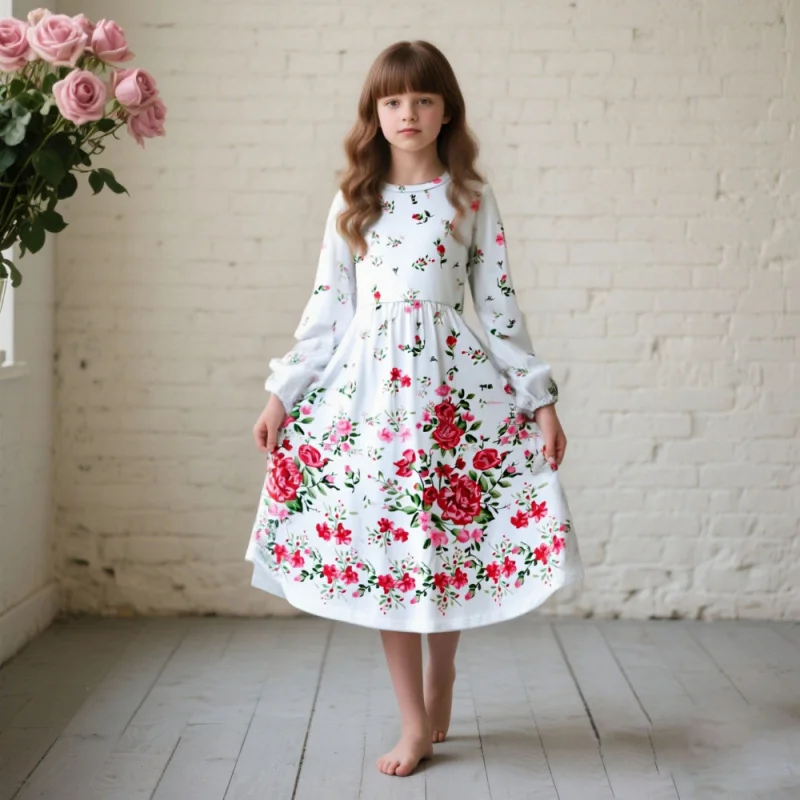 Vintage Bohemian Style 2025 Girls' Dress - Children's Long - Sleeve Floral Print Dress
Vintage Bohemian Style 2025 Girls' Dress - Children's Long - Sleeve Floral Print Dress