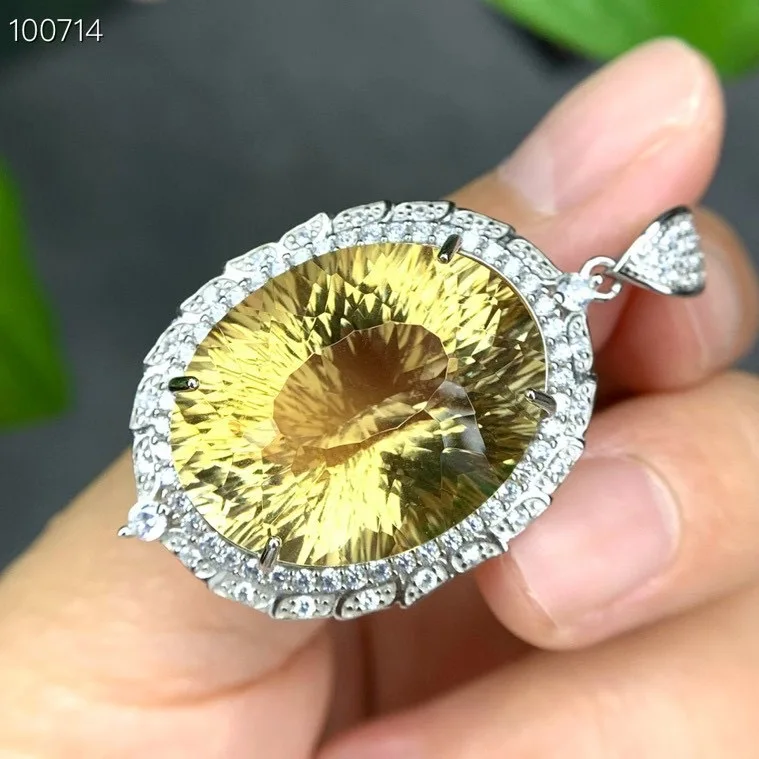 Natural Citrine Pendant 20x25mm S925 Silver Handmade with CZ Halo Accent Large Oval Cut
Natural Citrine Pendant 20x25mm S925 Silver Handmade with CZ Halo Accent Large Oval Cut