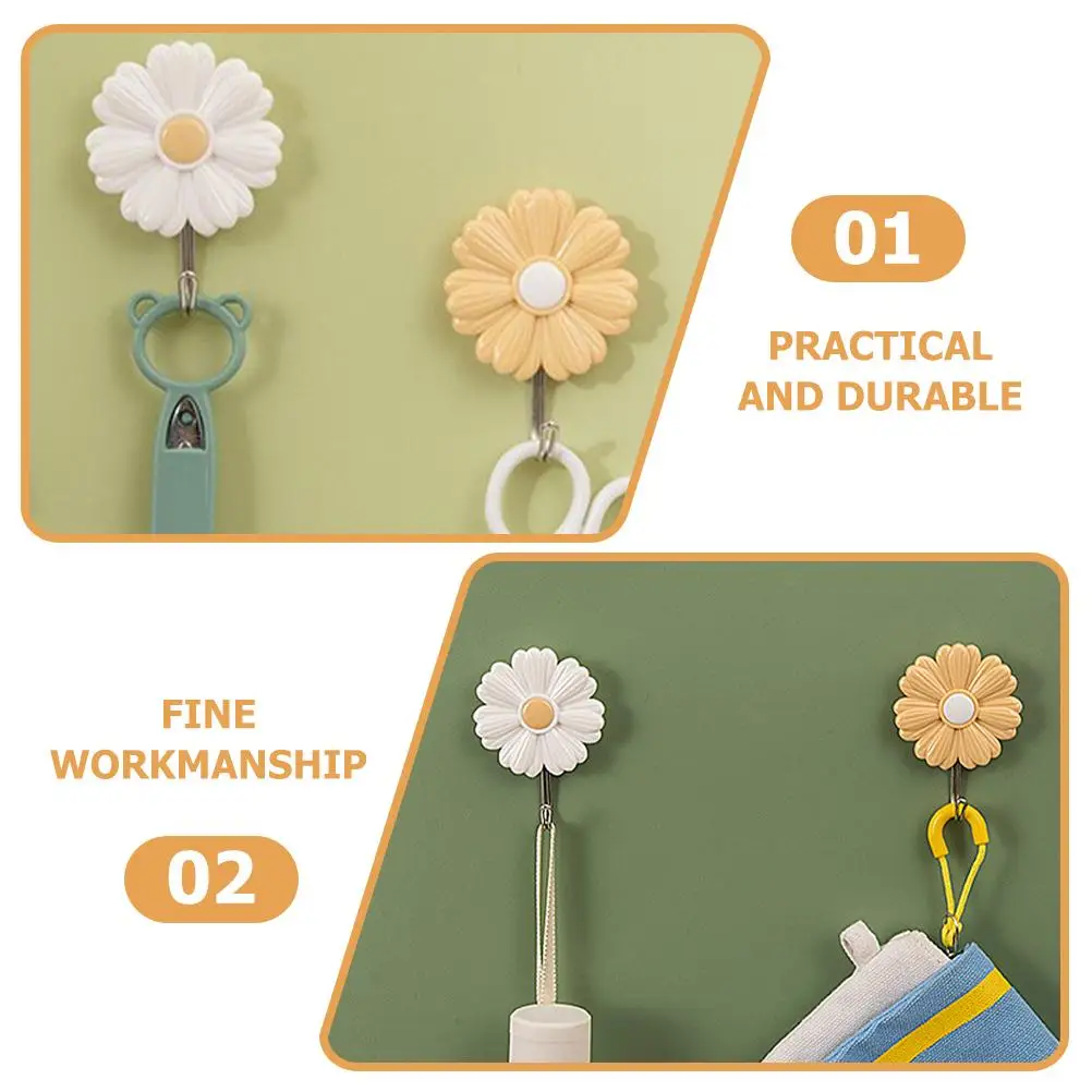 4 Pcs Daisy Wall Hooks Adhesive Kids Room Decor Bathroom Hanger Coats Small Hooks Random Color Strong Capacity
4 Pcs Daisy Wall Hooks Adhesive Kids Room Decor Bathroom Hanger Coats Small Hooks Random Color Strong Capacity