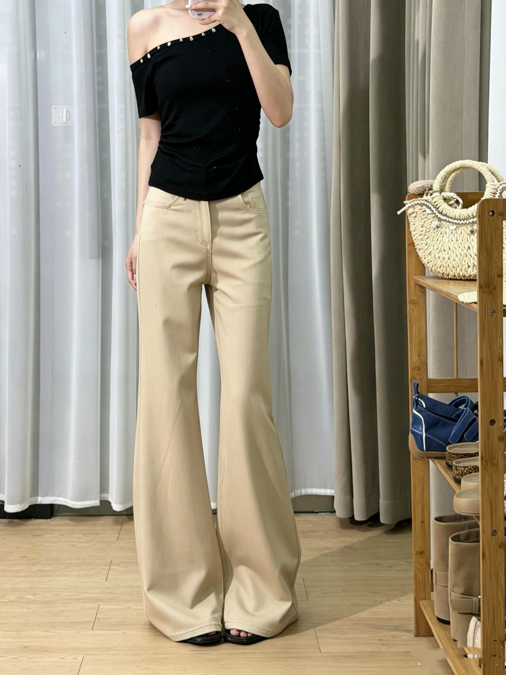 Loose Wide Leg Denim Jeans Chilled Sensation Khaki Casual Pants Women's High Waist Zipper Fly Soft Washed Summer Jeans
Loose Wide Leg Denim Jeans Chilled Sensation Khaki Casual Pants Women's High Waist Zipper Fly Soft Washed Summer Jeans