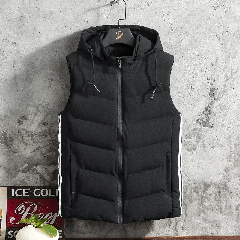 Осень-зима, мужская ветрозащитная молния, простая хлопковая куртка без рукавов, жилет, новый теплый модный повседневный жилет с капюшоном, оверсайз
Осень-зима, мужская ветрозащитная молния, простая хлопковая куртка без рукавов, жилет, новый теплый модный повседневный жилет с капюшоном, оверсайз