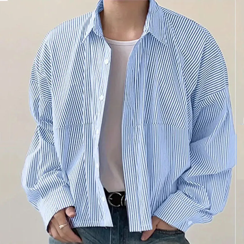 Мужская модная полосатая рубашка в французском стиле, повседневная, с простым воротником, весна/лето, новый стиль, однобортная, с длинными рукавами
Мужская модная полосатая рубашка в французском стиле, повседневная, с простым воротником, весна/лето, новый стиль, однобортная, с длинными рукавами