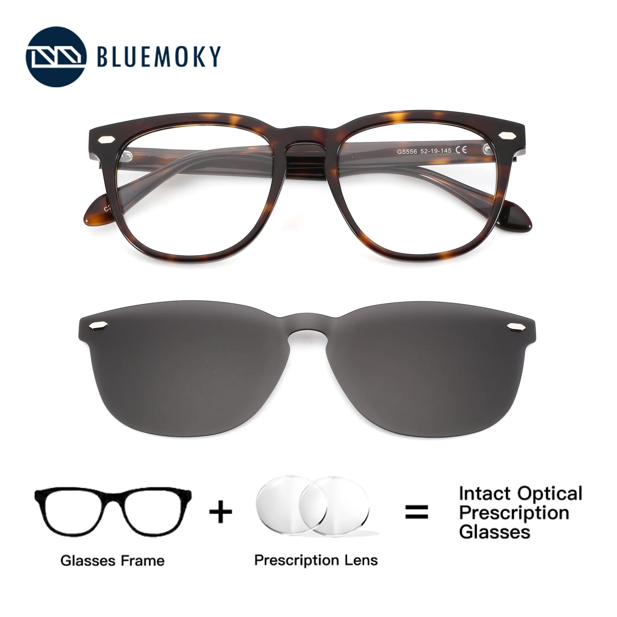 BLUEMOKY (M Size) Square Acetate Clip on Prescription Sunglasses Polarized UV400 Men Myopia Degree Optical Eyeglasses
BLUEMOKY (M Size) Square Acetate Clip on Prescription Sunglasses Polarized UV400 Men Myopia Degree Optical Eyeglasses