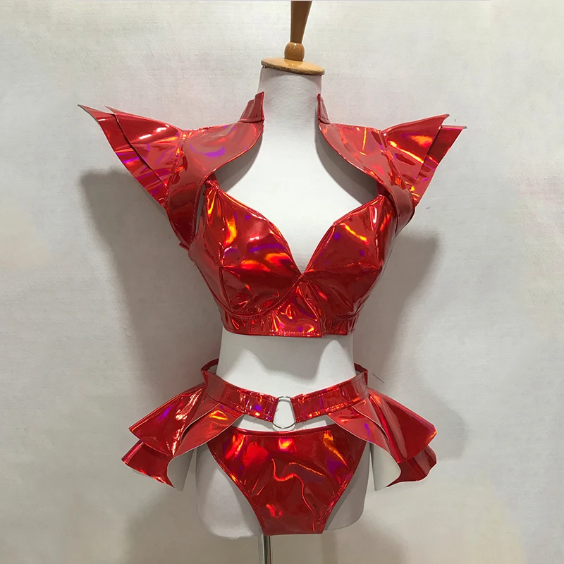 Bright Red Drag Queen Outfit Futuristic Flying Shoulder Bikini Showgirl Stage Performance Costume Gogo Dance Rave Clothes 3284
Bright Red Drag Queen Outfit Futuristic Flying Shoulder Bikini Showgirl Stage Performance Costume Gogo Dance Rave Clothes 3284