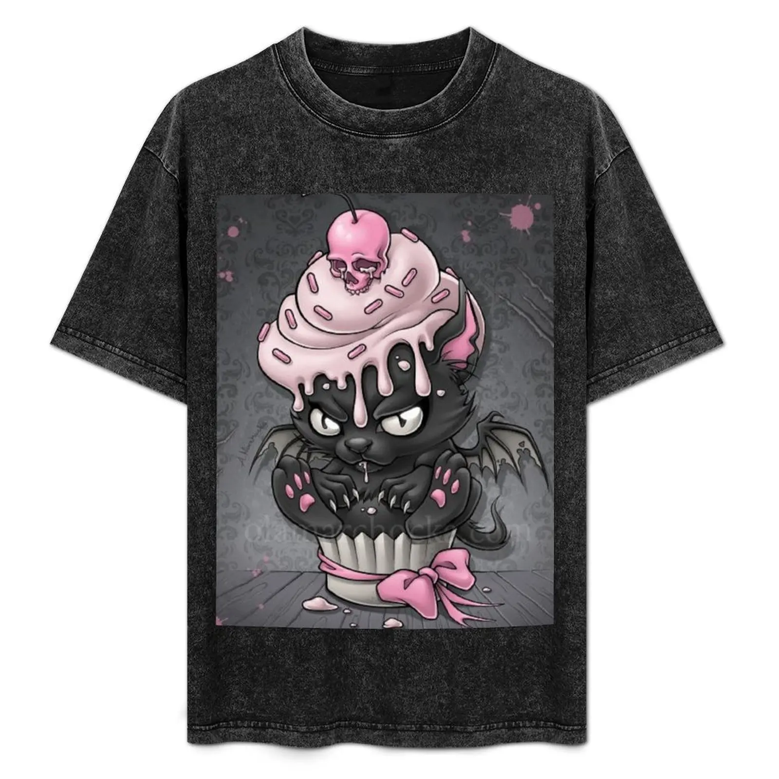 Goth Kitty in Cupcake T-Shirt Basic All Season Solid T-Shirt
Goth Kitty in Cupcake T-Shirt Basic All Season Solid T-Shirt