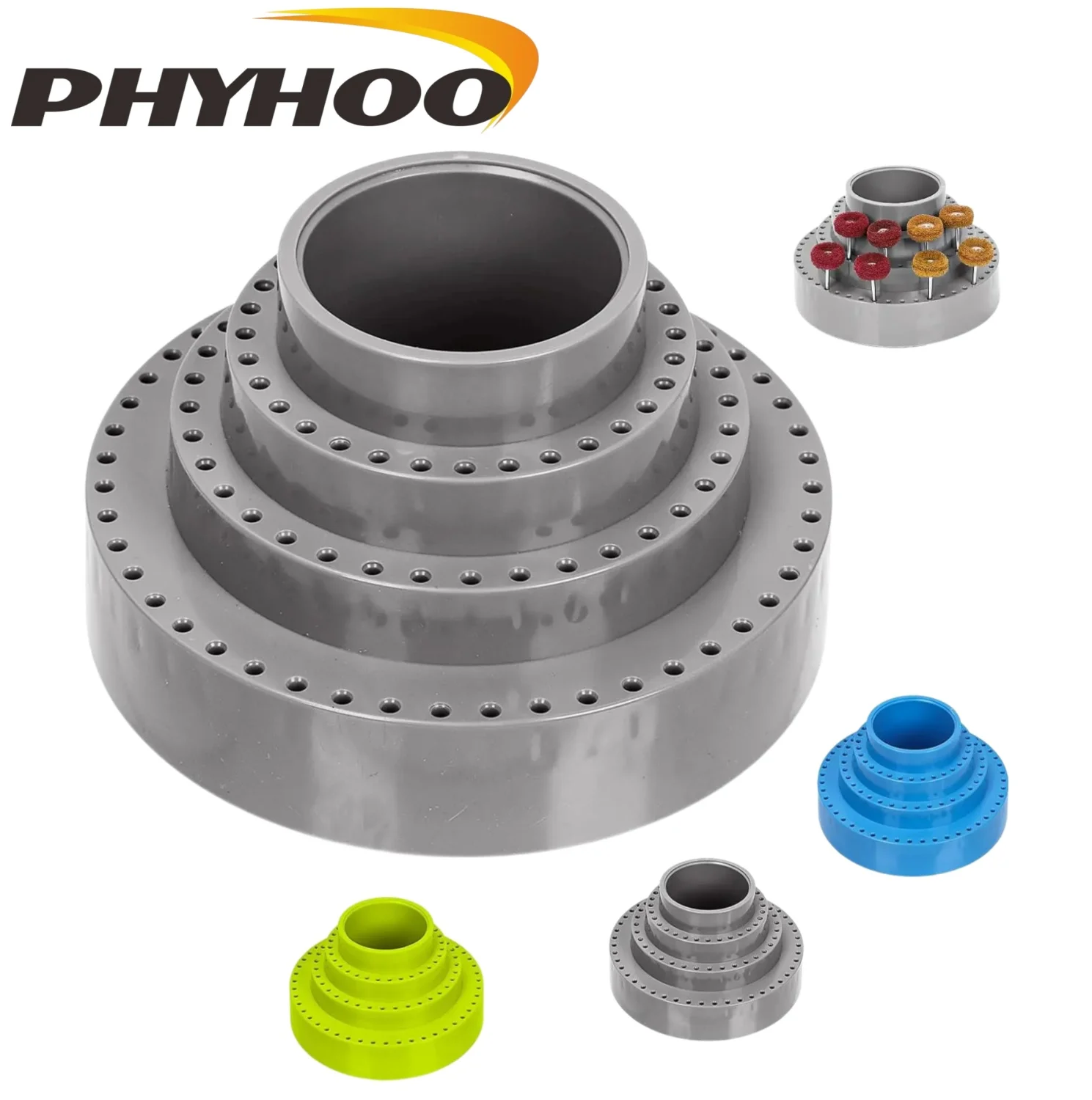 PHYHOO 360 Degree Rotating 116 Holes Tool Organizer for Mini Drill Bits Polishing Wheels Assorted Storage Box Easy Access
PHYHOO 360 Degree Rotating 116 Holes Tool Organizer for Mini Drill Bits Polishing Wheels Assorted Storage Box Easy Access