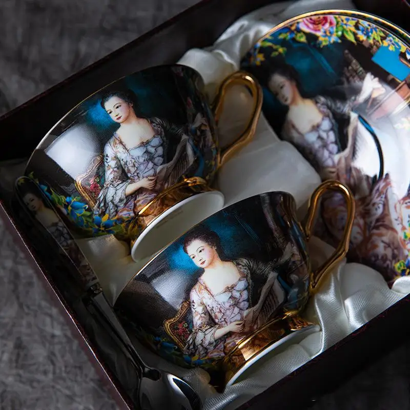 European bone china coffee cup and saucer set ceramic vintage English afternoon tea cup set
European bone china coffee cup and saucer set ceramic vintage English afternoon tea cup set