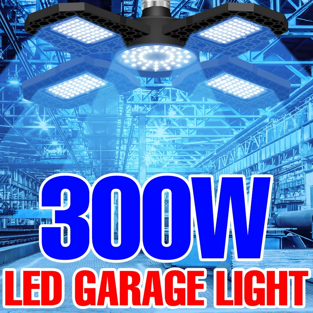 300W LED Garage Lights Bulbs E27/E26 Foldable Workshop Lamps 220V Spotlight Storehouse Basements Parking Lot Large Area Lighting
300W LED Garage Lights Bulbs E27/E26 Foldable Workshop Lamps 220V Spotlight Storehouse Basements Parking Lot Large Area Lighting