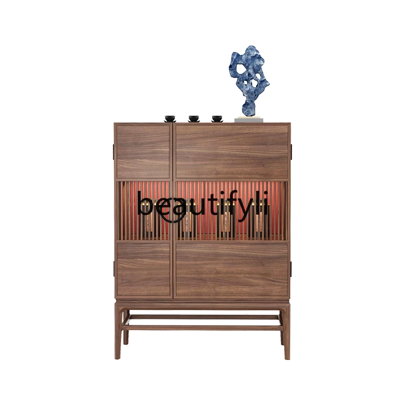 Light luxury high-end solid wood locker New Chinese style, North American black walnut opposite door side cabinet
Light luxury high-end solid wood locker New Chinese style, North American black walnut opposite door side cabinet