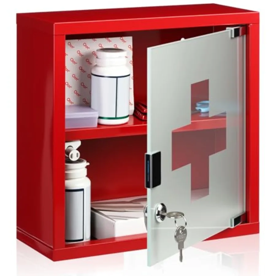 Timgle First Aid Wall Cabinet with Lock Medicine Wall Mounted Bathroom Storage Hanging Medical Cabinet with Safety Glass Door f
Timgle First Aid Wall Cabinet with Lock Medicine Wall Mounted Bathroom Storage Hanging Medical Cabinet with Safety Glass Door f