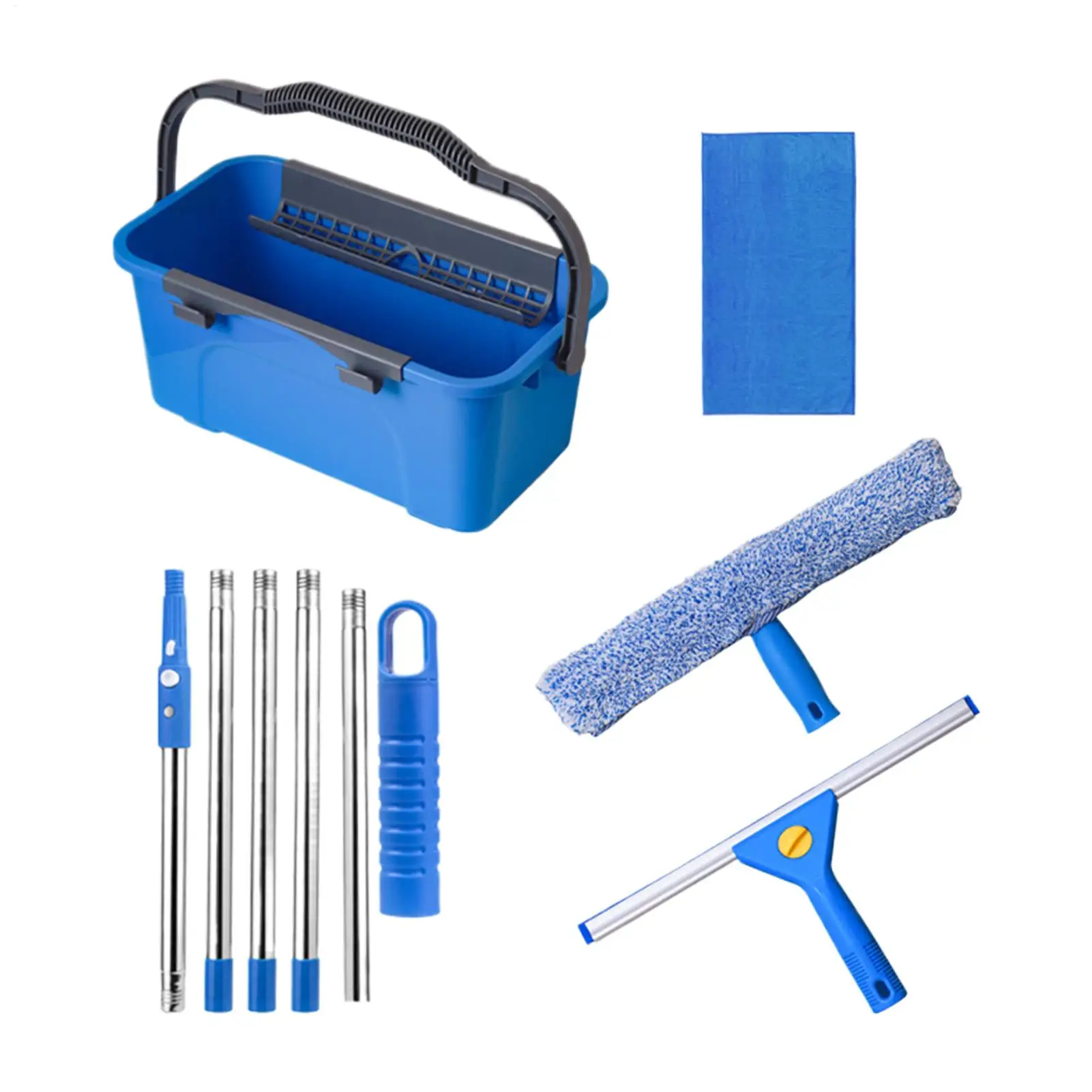 Window Cleaner Kit with Bucket with Microfiber Cloth Extendable Pole Window Cleaner Tools with Bucket for Car Windshield Tile
Window Cleaner Kit with Bucket with Microfiber Cloth Extendable Pole Window Cleaner Tools with Bucket for Car Windshield Tile