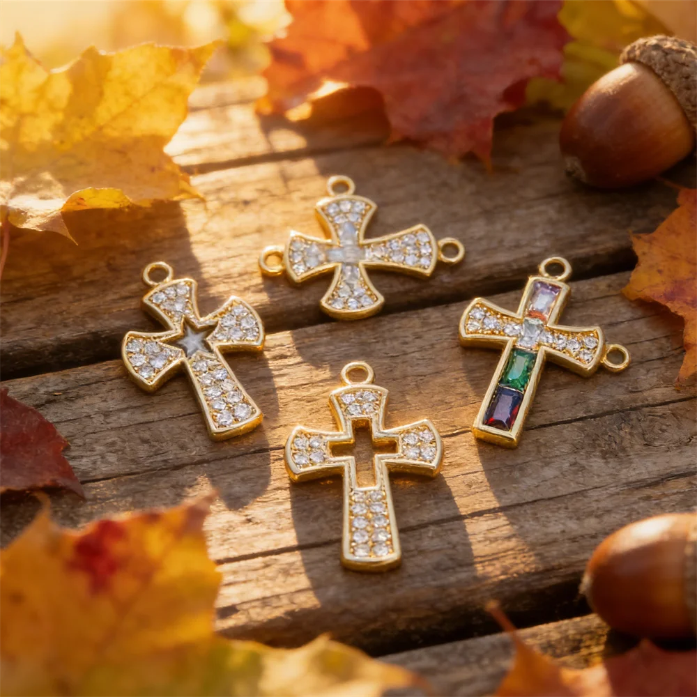 2Pcs Link Connectors Brass Colorful Zirconia Cross Charms for Diy Jewelry Necklace Bracelet Fashion Shiny Crystal Accessories
2Pcs Link Connectors Brass Colorful Zirconia Cross Charms for Diy Jewelry Necklace Bracelet Fashion Shiny Crystal Accessories