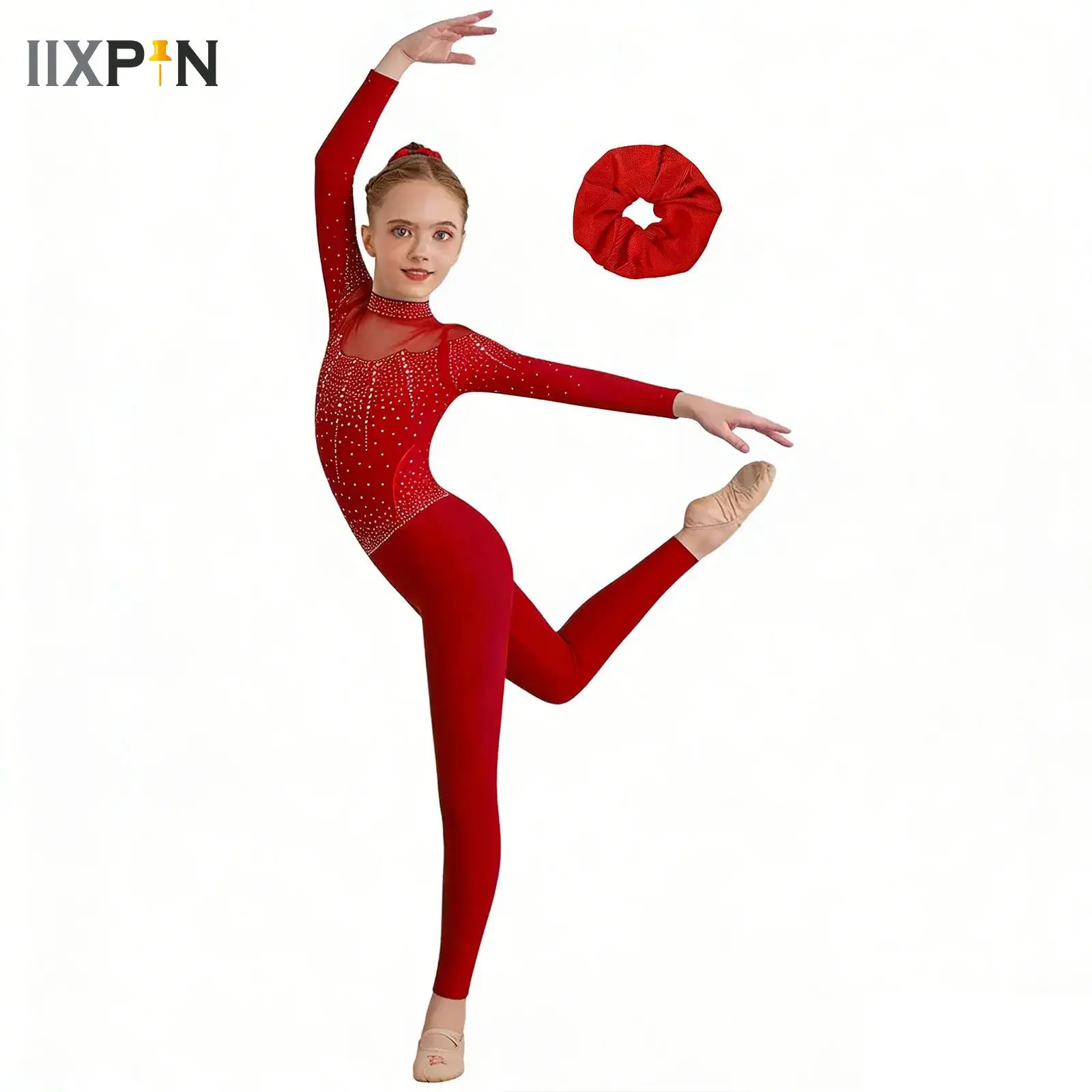 Kids Shiny Rhinestone Full Body Unitard Leotards Dancewear Girls Gymnastics Figure Skating Jumpsuits+Hair Band Performance Suit
Kids Shiny Rhinestone Full Body Unitard Leotards Dancewear Girls Gymnastics Figure Skating Jumpsuits+Hair Band Performance Suit