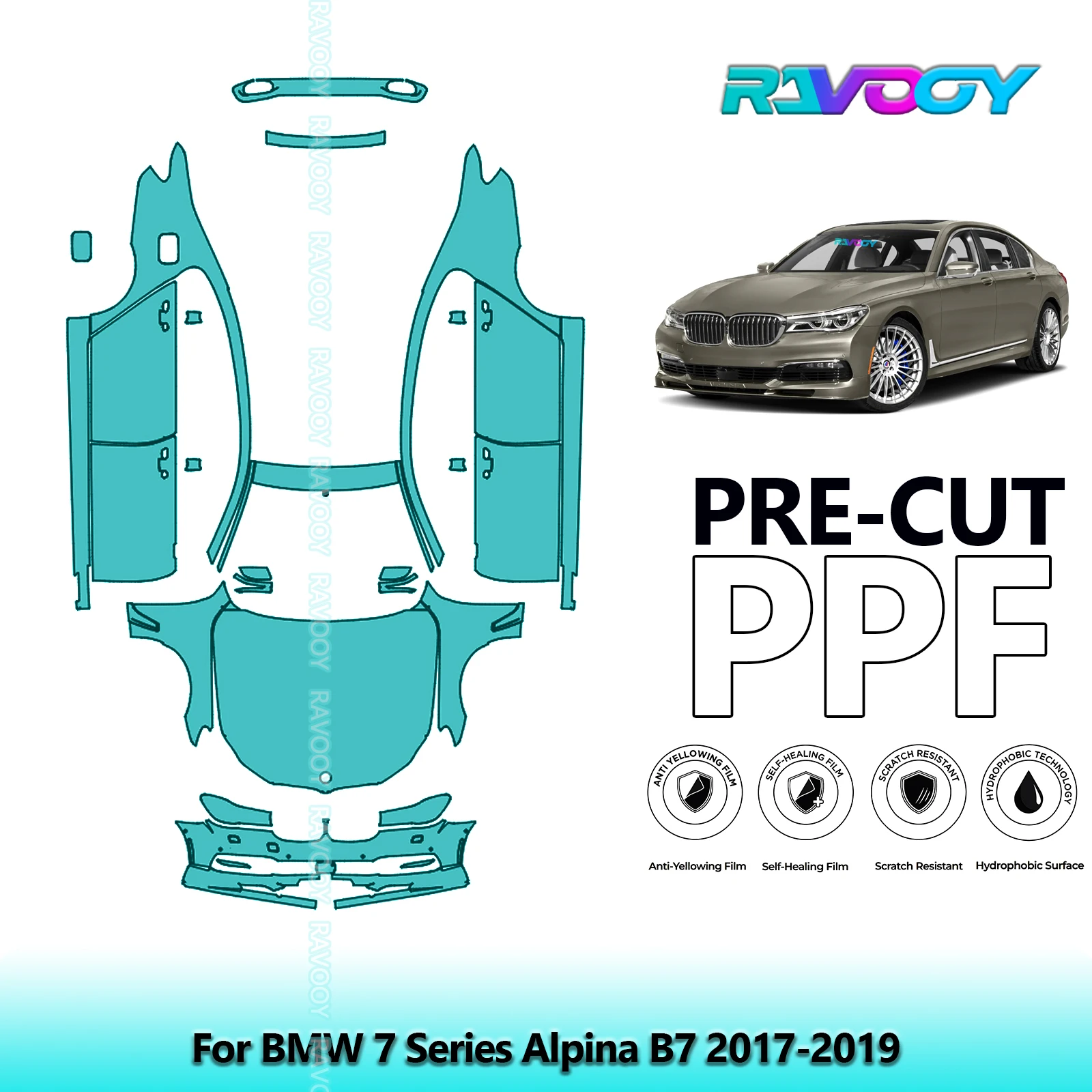Front Kit+Doors+Rear Bumper Clear Bra Precut PPF Paint Protection Film For BMW 7 Series Alpina B7 2017-2019
Front Kit+Doors+Rear Bumper Clear Bra Precut PPF Paint Protection Film For BMW 7 Series Alpina B7 2017-2019