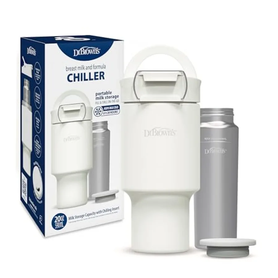 Dr. Brown's Breast Milk and Formula Chiller, Portable Insulated Storage for Breast Pumping and Bottle Feeding, 20 oz/590 mL Cap
Dr. Brown's Breast Milk and Formula Chiller, Portable Insulated Storage for Breast Pumping and Bottle Feeding, 20 oz/590 mL Cap