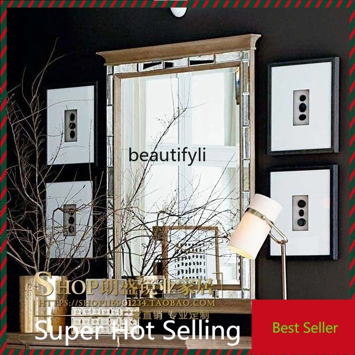 F185 European and American background wall creative art decorative mirror, classical entrance wall wall mirror customization
F185 European and American background wall creative art decorative mirror, classical entrance wall wall mirror customization