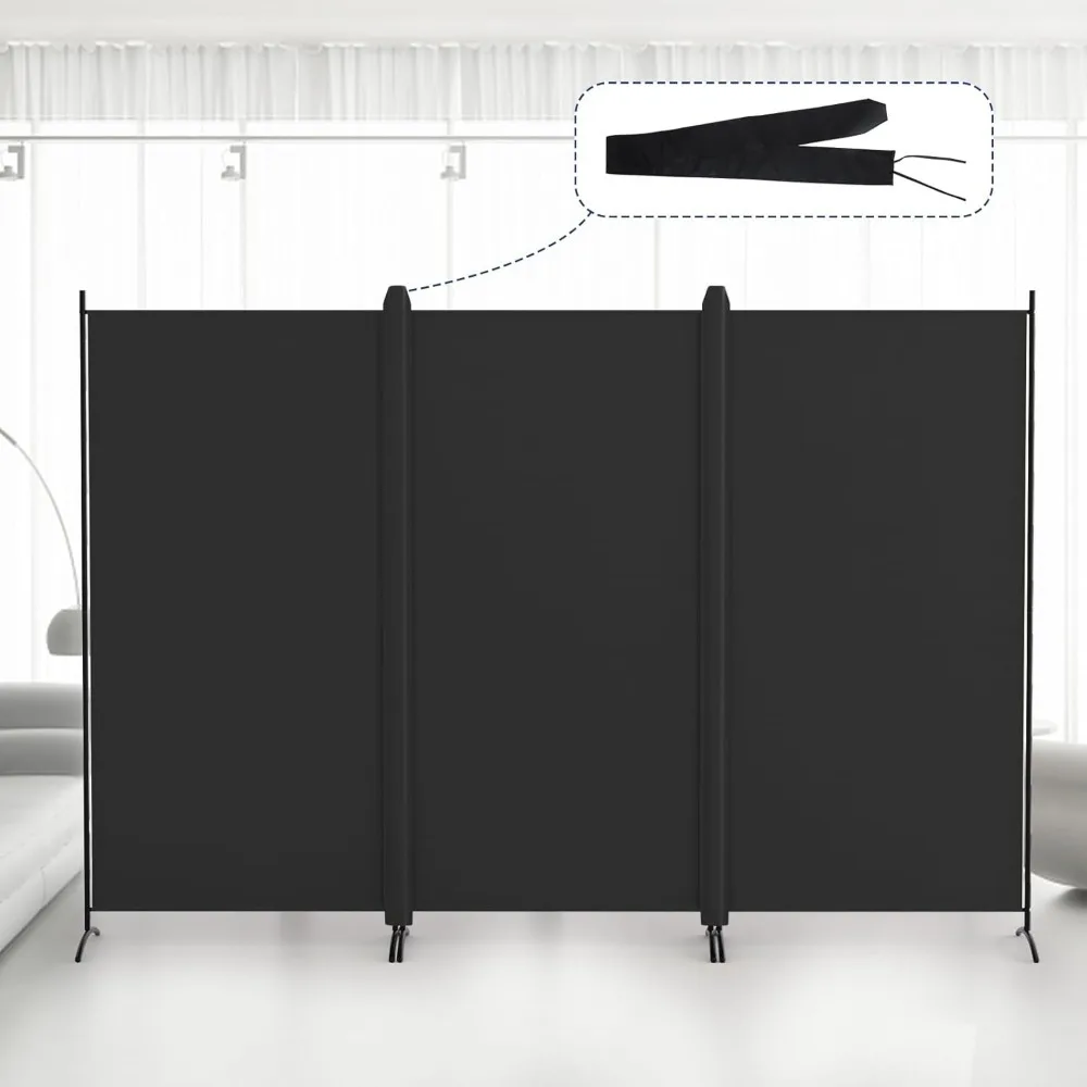 3 Panel Room Divider, 6FT Tall Folding Privacy Screen Wall Dividers, Black, 102''W x 71''H, Screens & Room Dividers
3 Panel Room Divider, 6FT Tall Folding Privacy Screen Wall Dividers, Black, 102''W x 71''H, Screens & Room Dividers