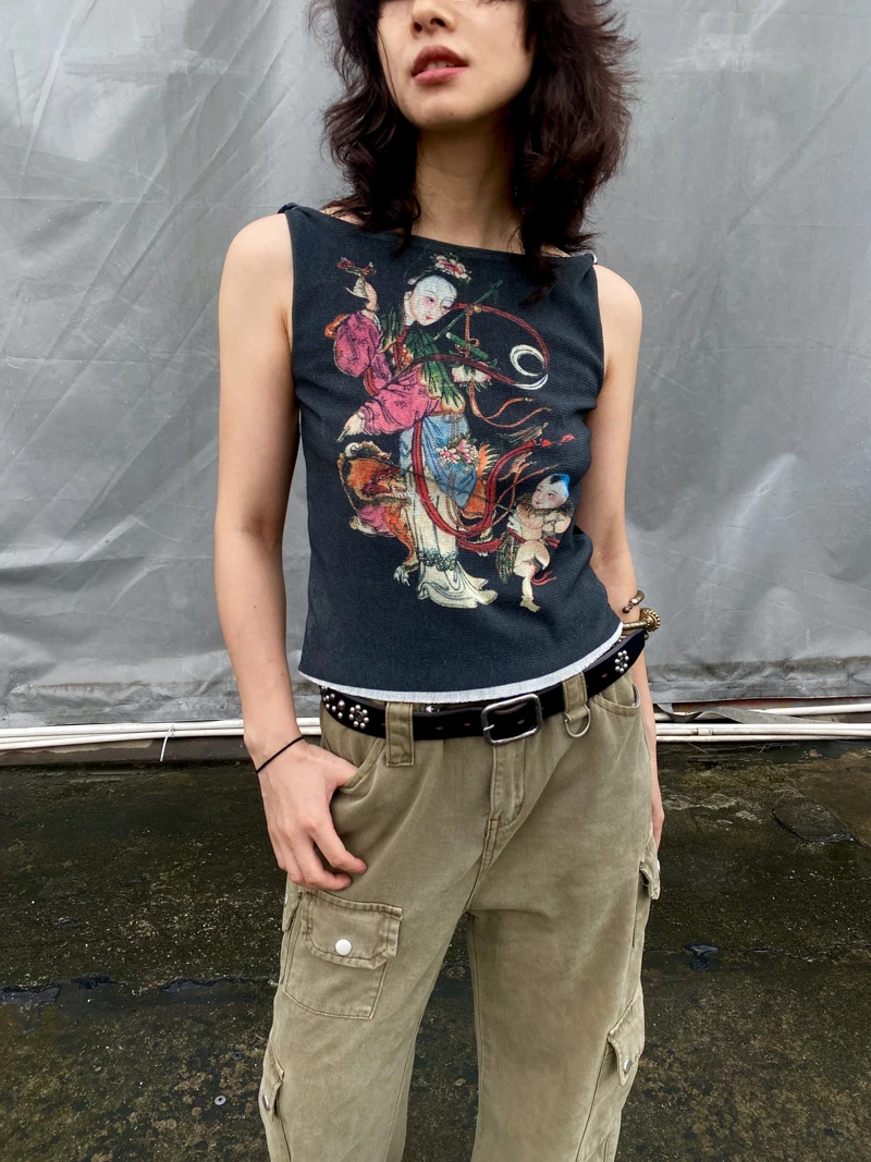 Traditional Pattern Retro Summer Overhead Top Vest Comfortable Fit ort Length Printed Design Commute Sle Women's Vest
Traditional Pattern Retro Summer Overhead Top Vest Comfortable Fit ort Length Printed Design Commute Sle Women's Vest